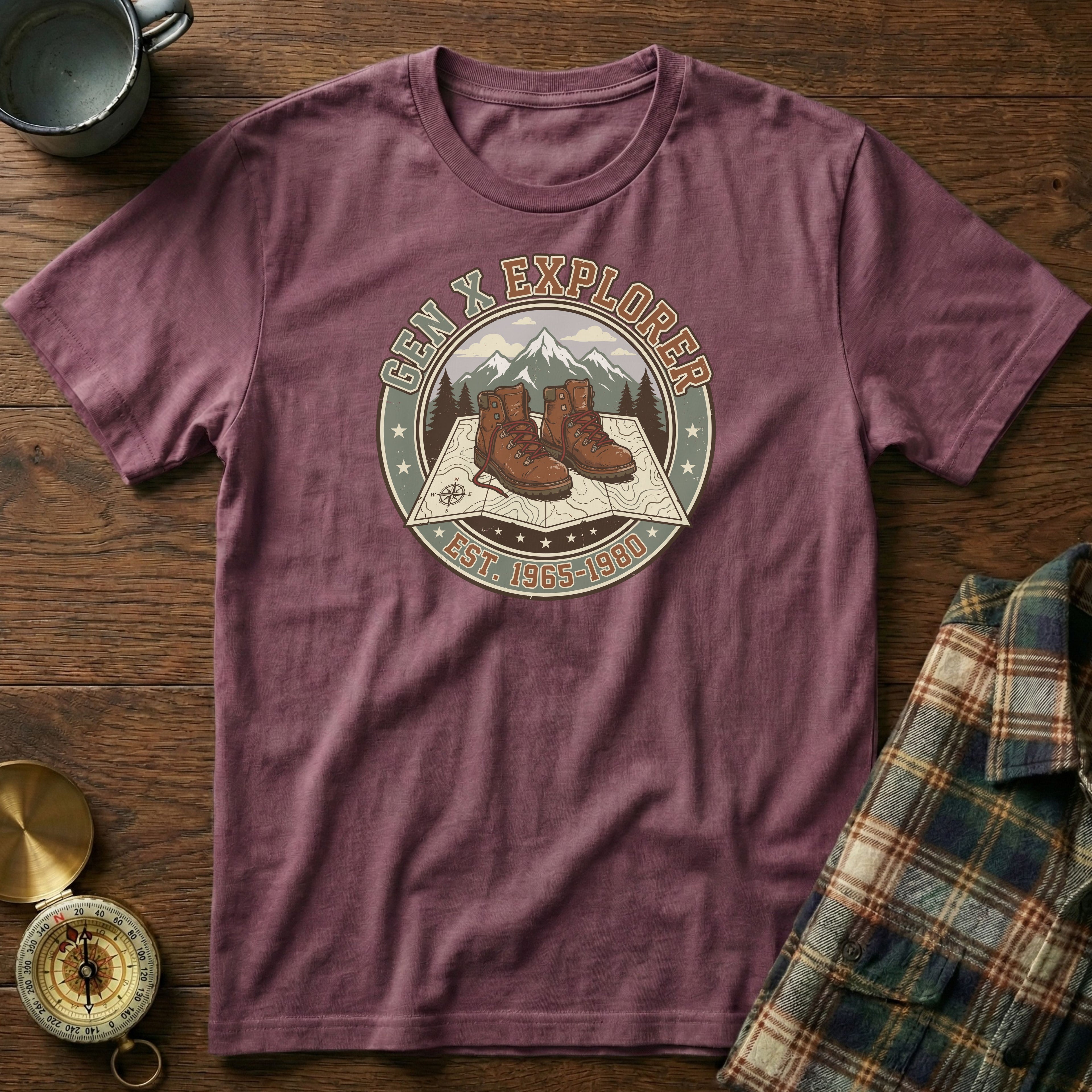 GEN X Explorer Hiking T-Shirt in Berry