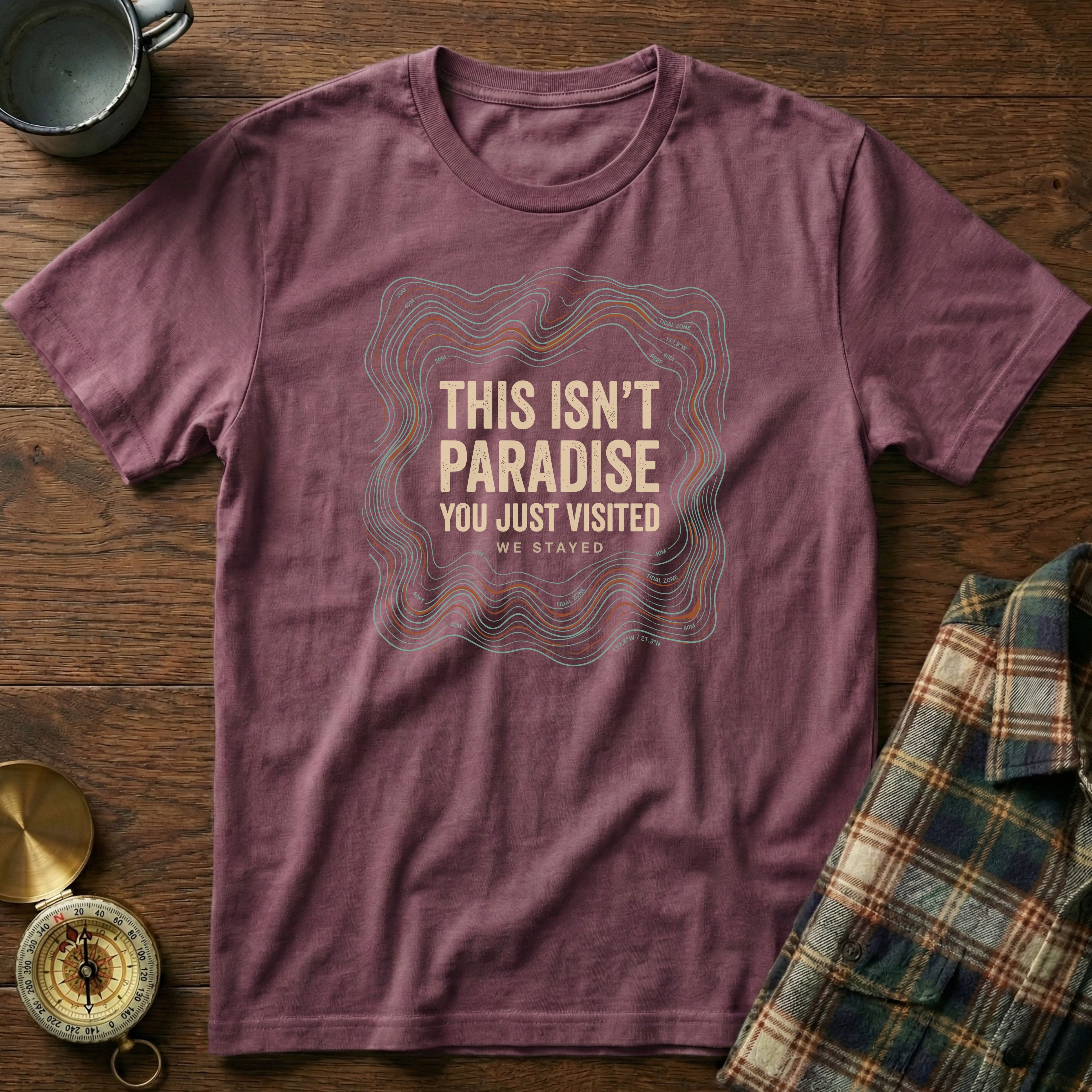 This Isn't Paradise Locals Stayed T-shirt in Berry