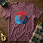 Dystopian Novels Venn Diagram T-Shirt in Berry