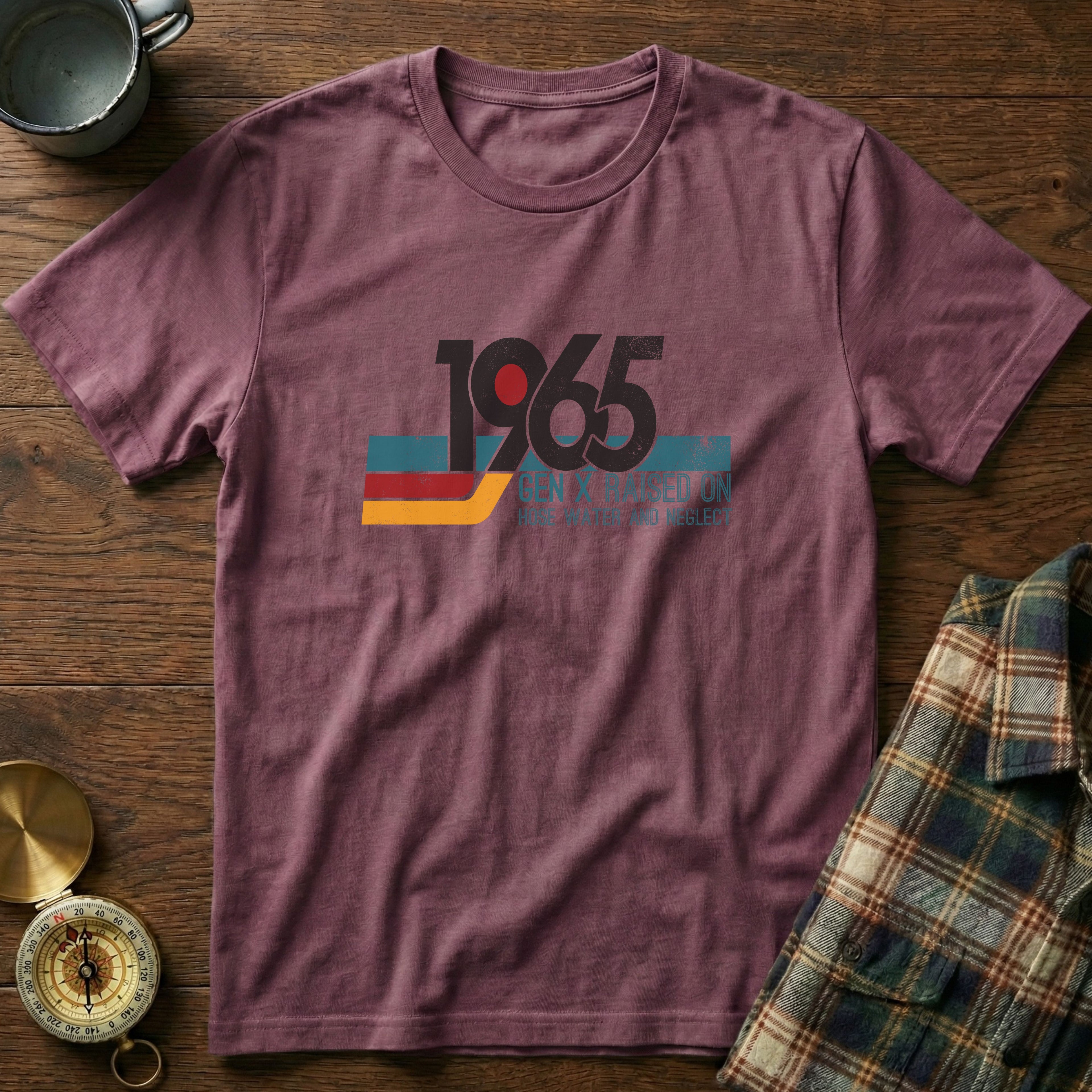 1965 Gen X Raised on Hose Water T-Shirt in Berry