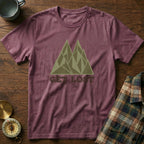 Get Lost Retro Geometric Mountain T-Shirt in Berry
