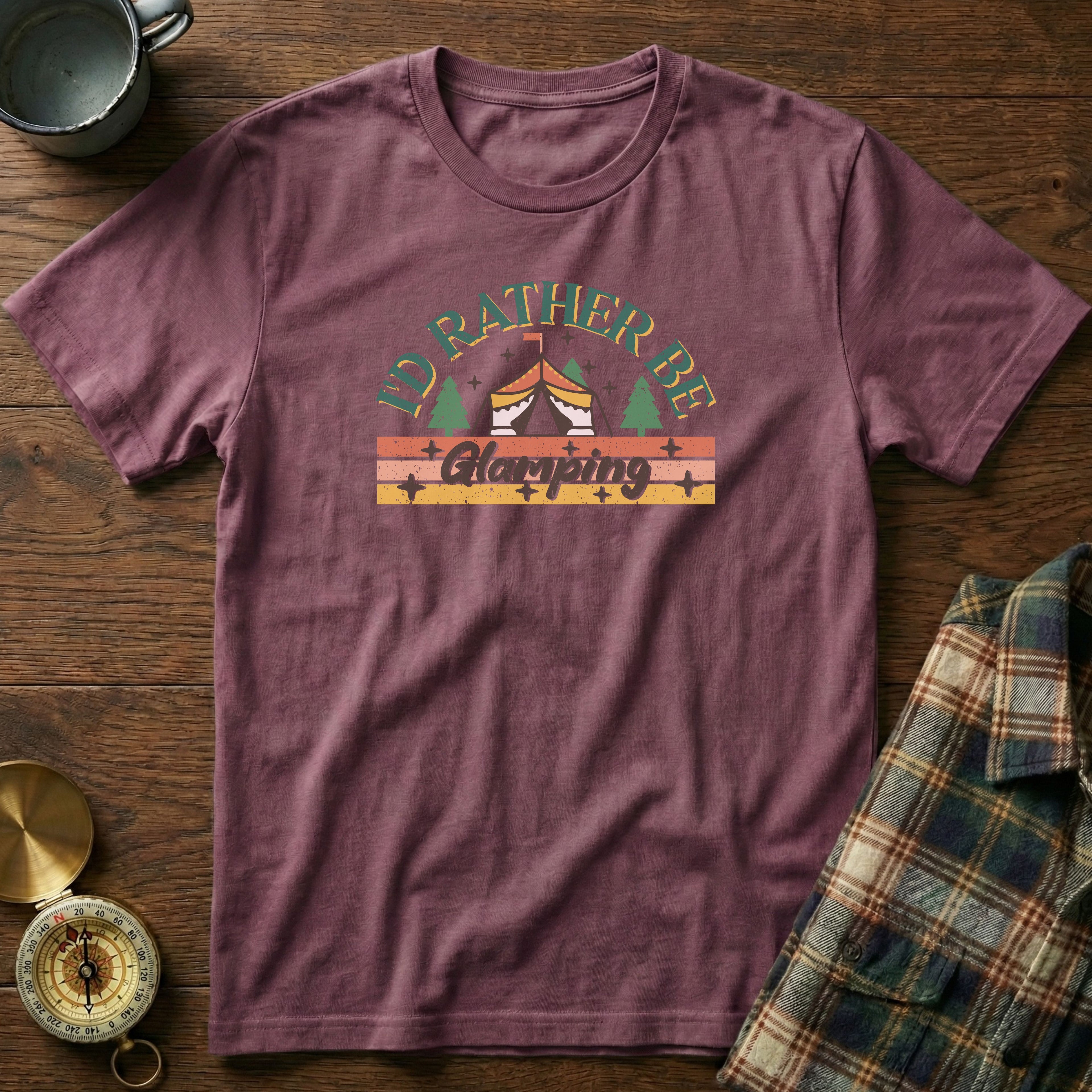 I'd Rather Be Glamping T-Shirt in Berry