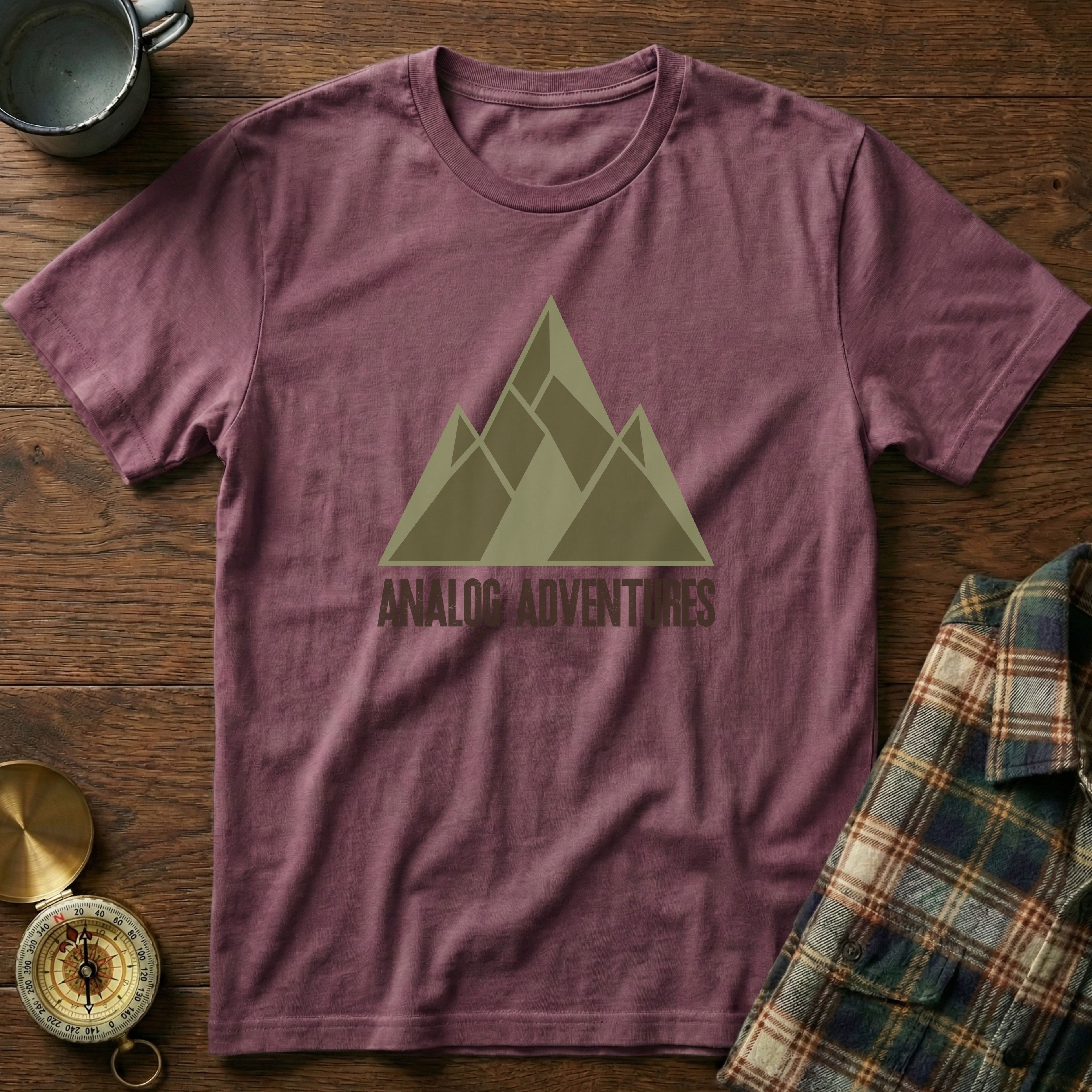 Analog Adventures Retro Geometric T-Shirt in Berry