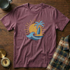 Vintage Island Sun Surf T-Shirt in Berry