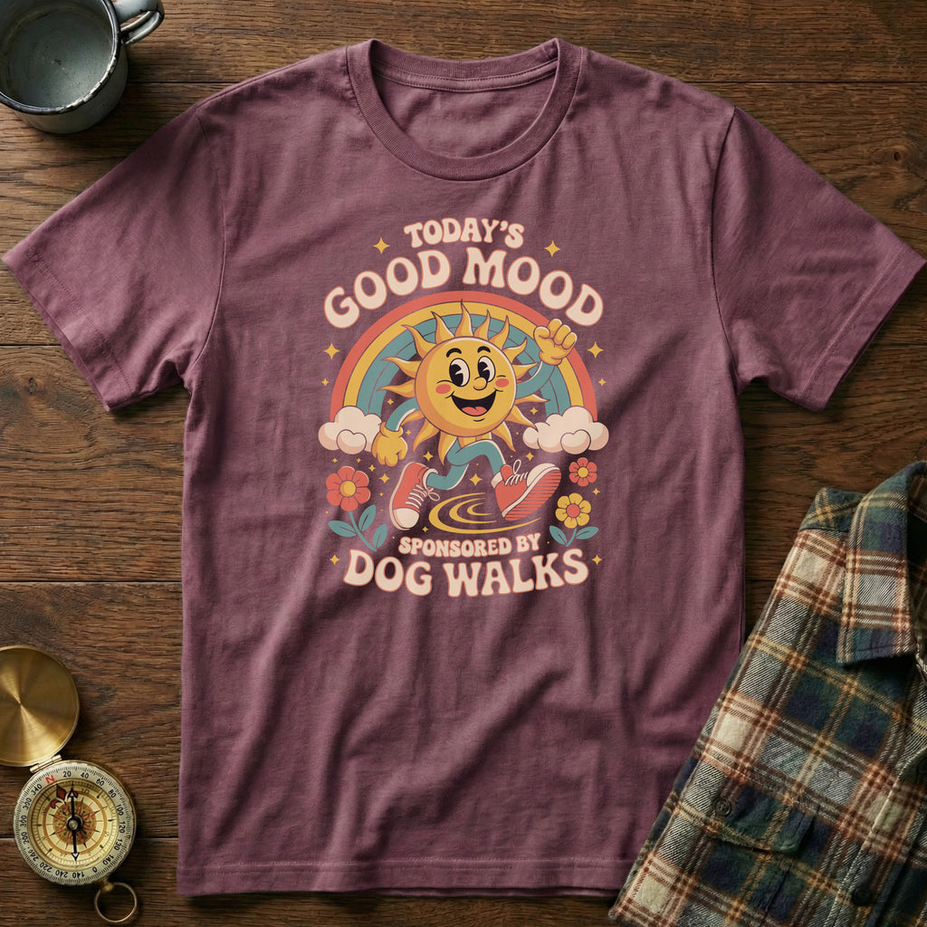 Today's Good Mood Sponsored by Dog Walks T-Shirt in Berry