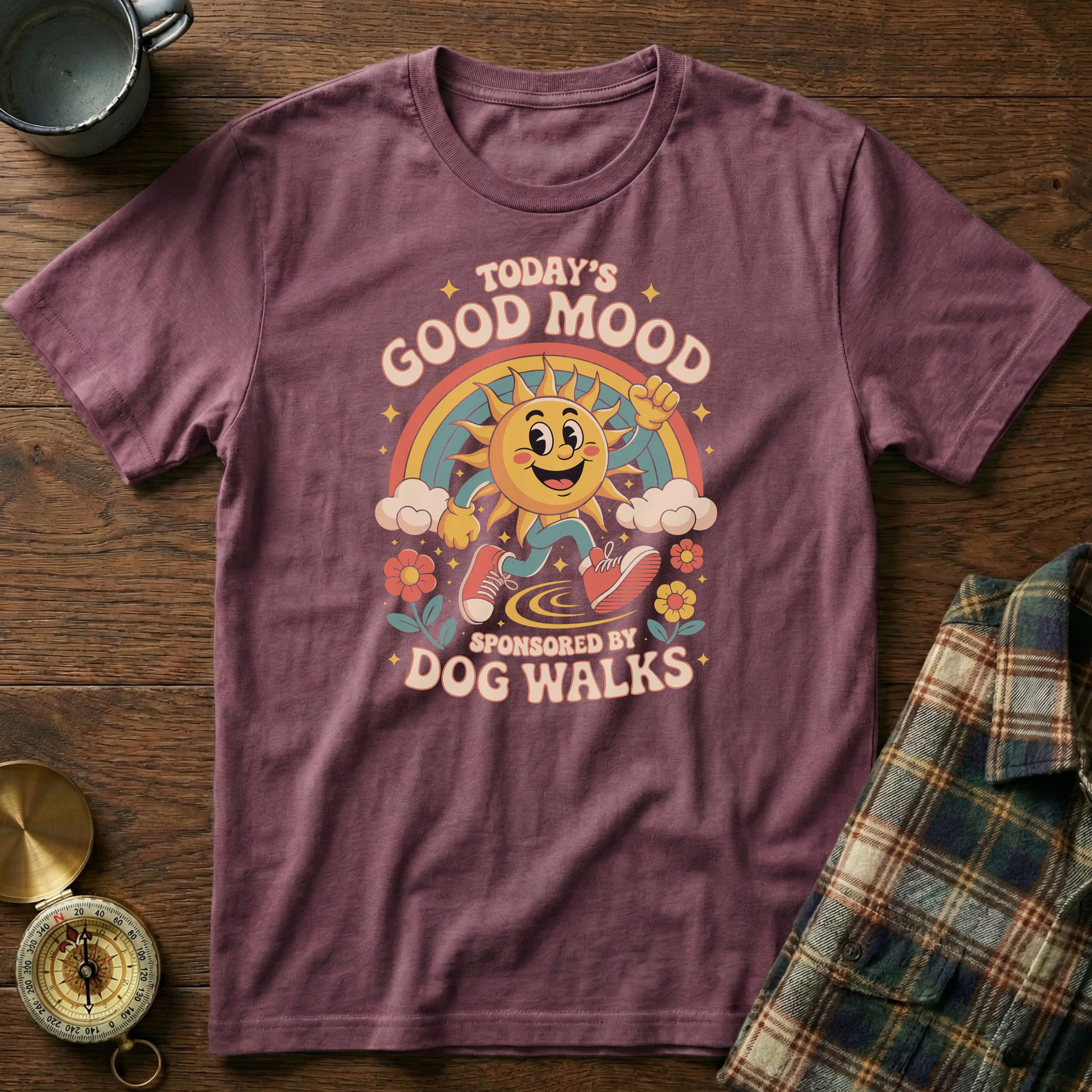 Today's Good Mood Sponsored by Dog Walks T-Shirt in Berry