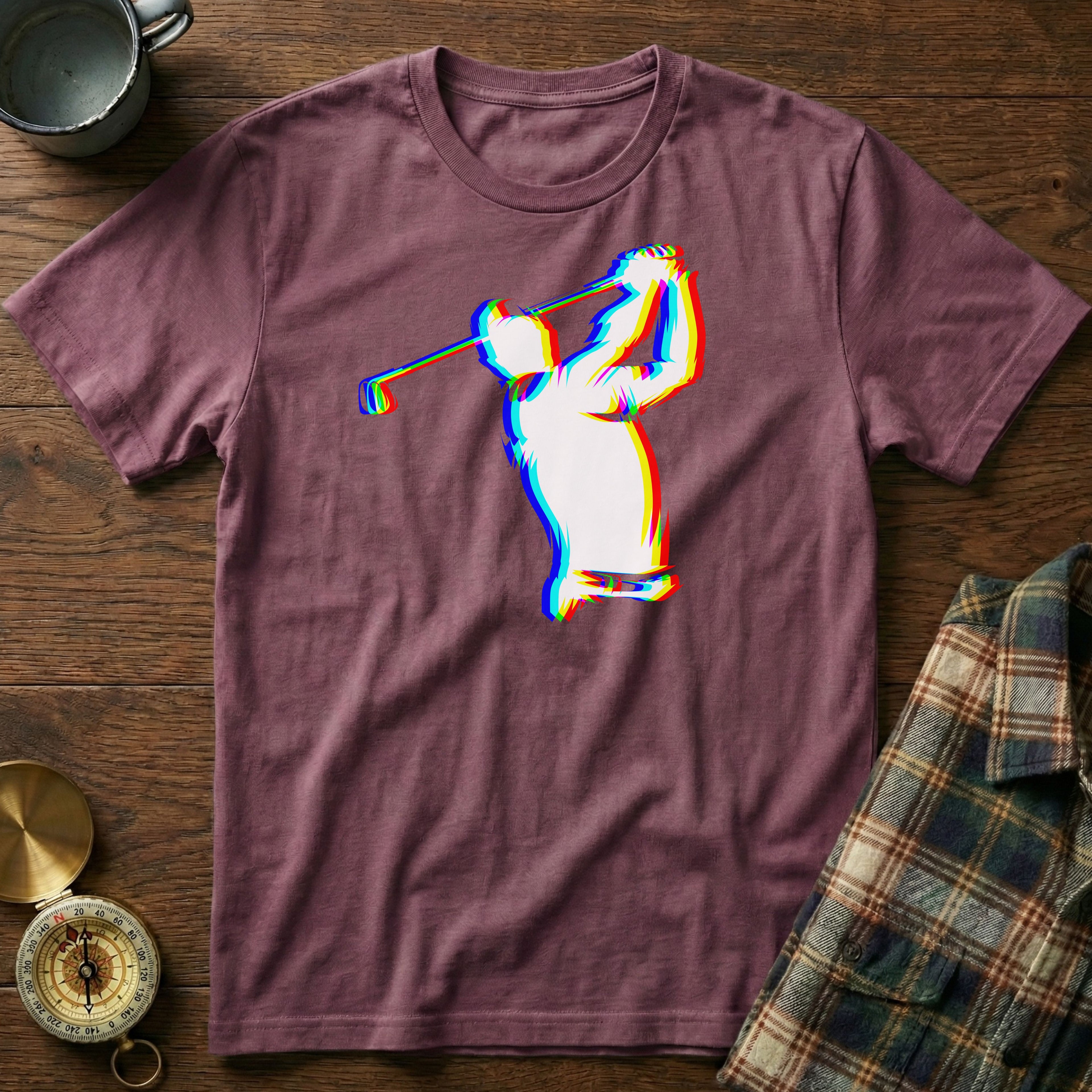 EDM Glitch Golf T-Shirt in Berry
