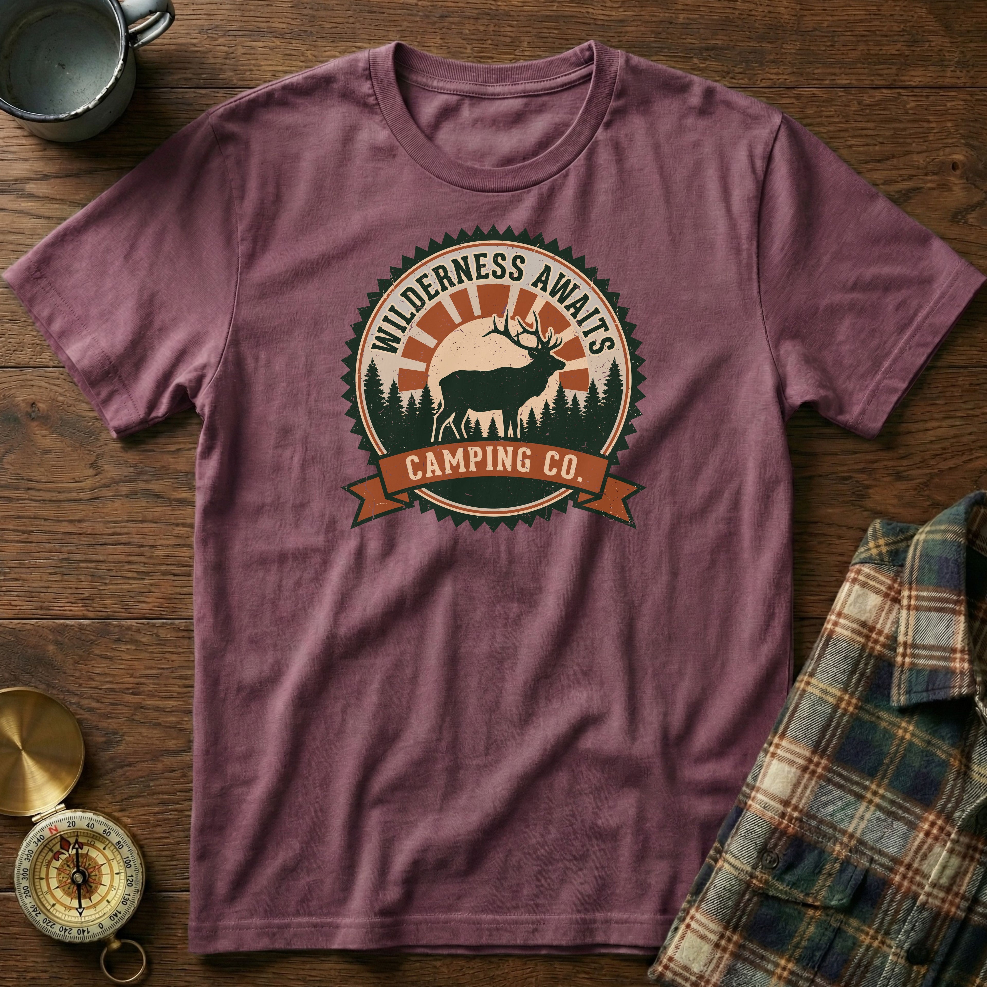 Wilderness Awaits T-Shirt in Berry