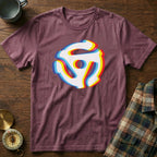 45 Vinyl Adapter Glitch T-Shirt in Berry