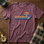 California Retro Wave Surf & Sun Graphic T-Shirt in Berry
