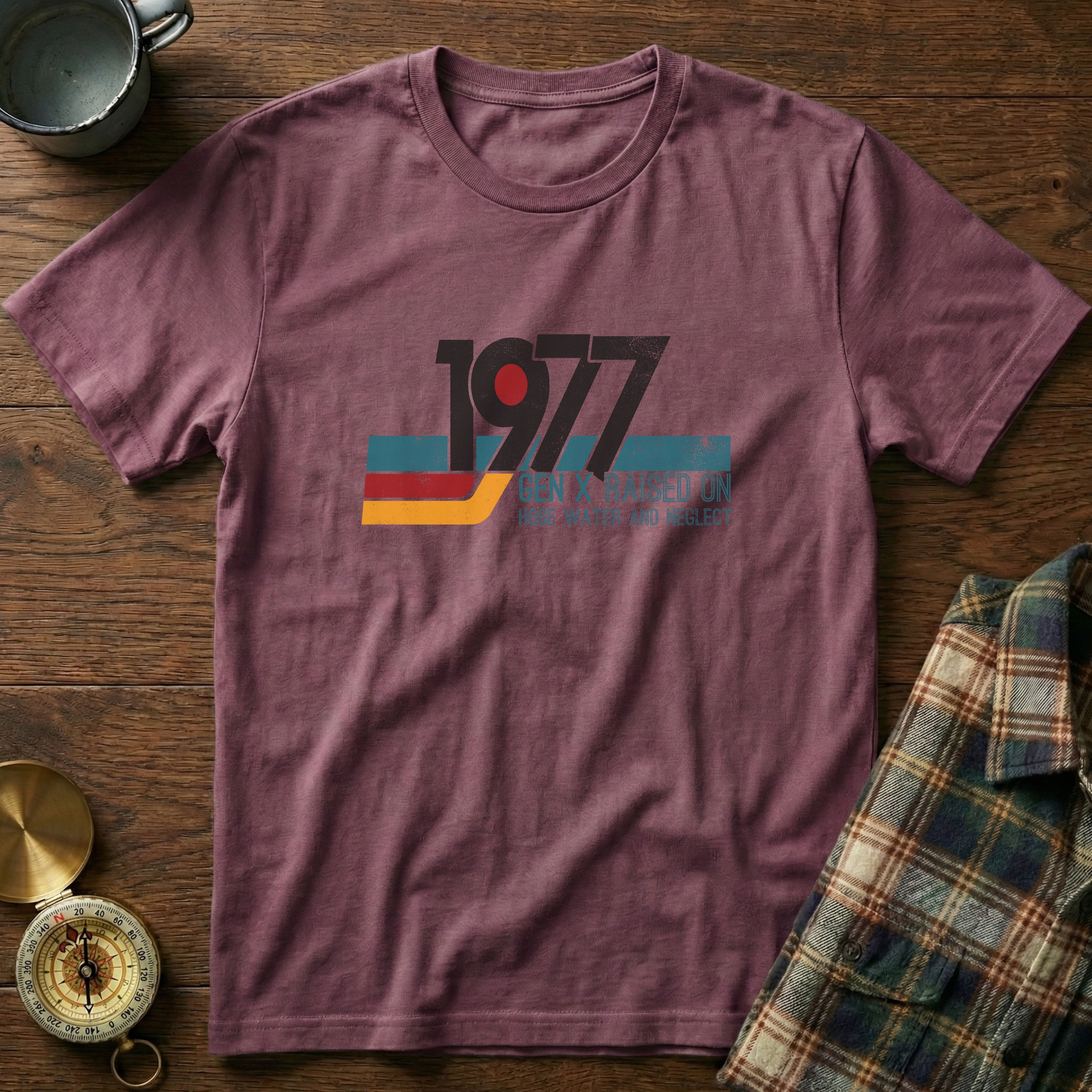 1977 Gen X Raised on Hose Water T-Shirt in Berry