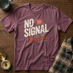 No Signal Still Got Sunburned Coastal Local T-Shirt in Berry