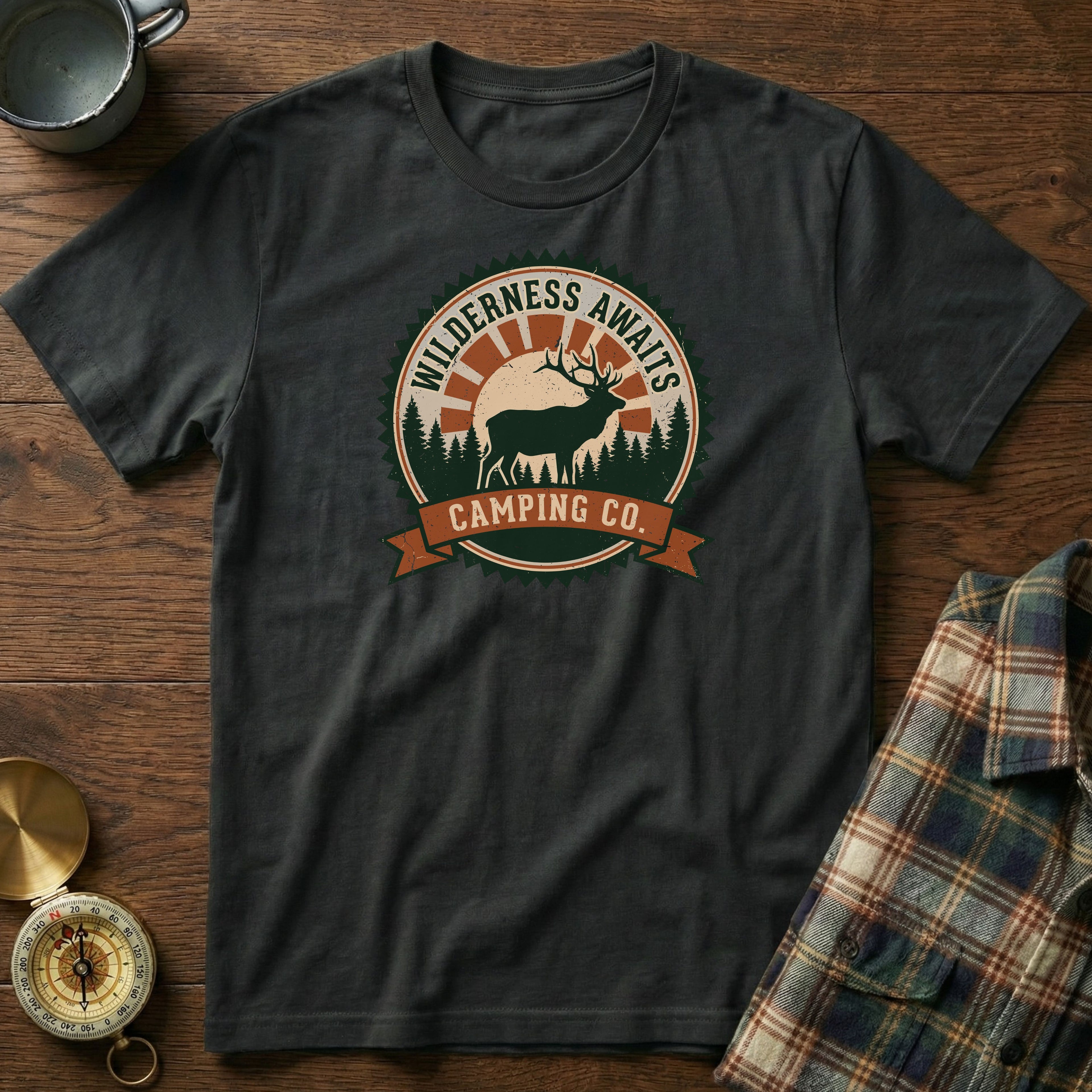 Wilderness Awaits T-Shirt in Black