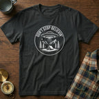 DON'T STOP BELIEVIN' UFO Camping T-Shirt in Black
