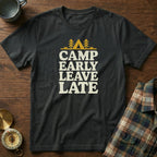 Camp Early Leave Late T-Shirt in Black