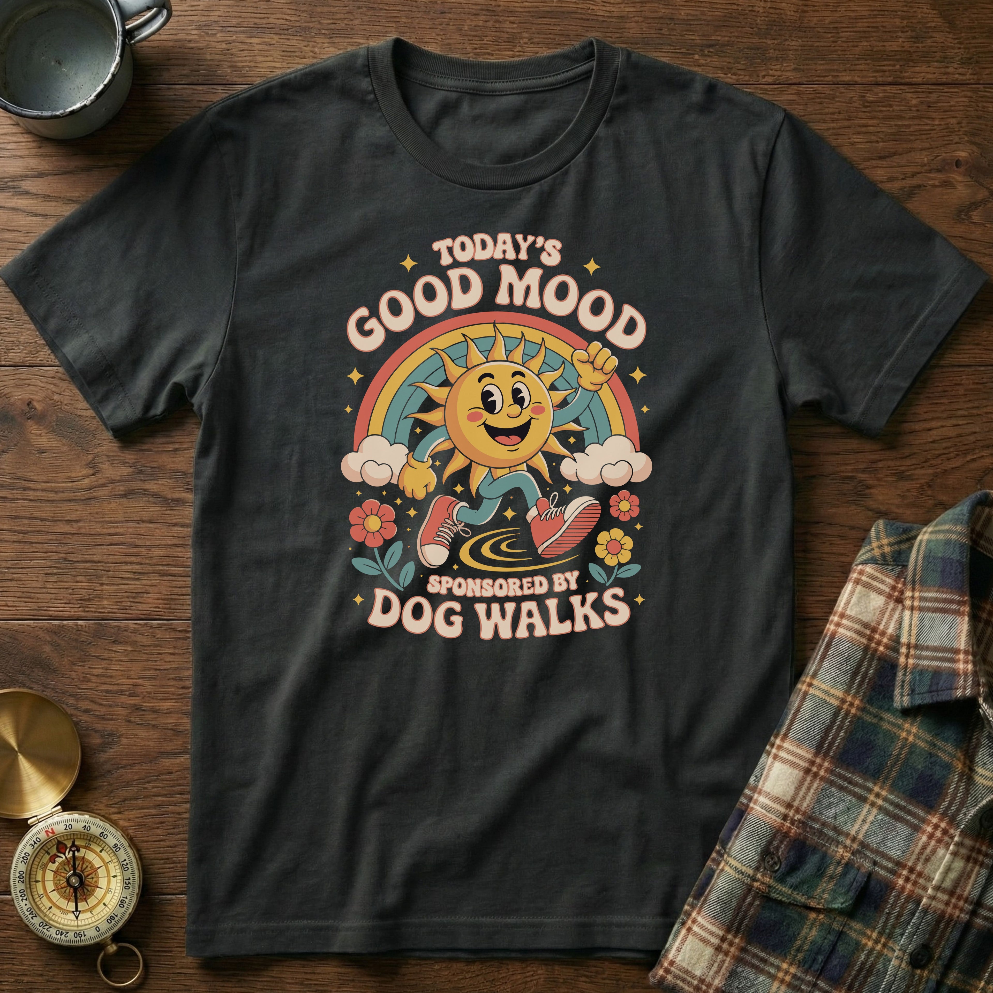 Today's Good Mood Sponsored by Dog Walks T-Shirt in Black