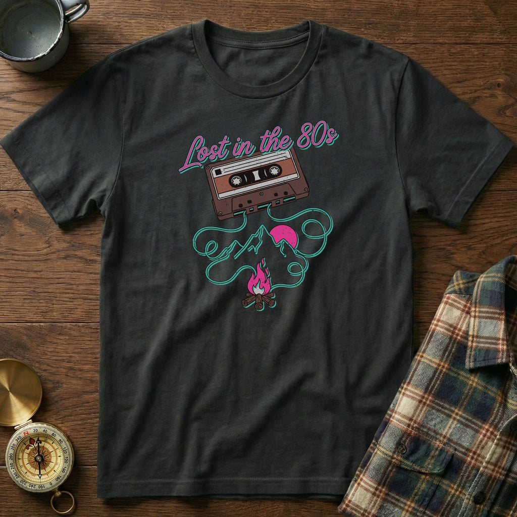 Lost in the 80s Retro Cassette T-Shirt in Black