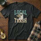 Local Trash Seagull Beach Humor T-shirt in Black