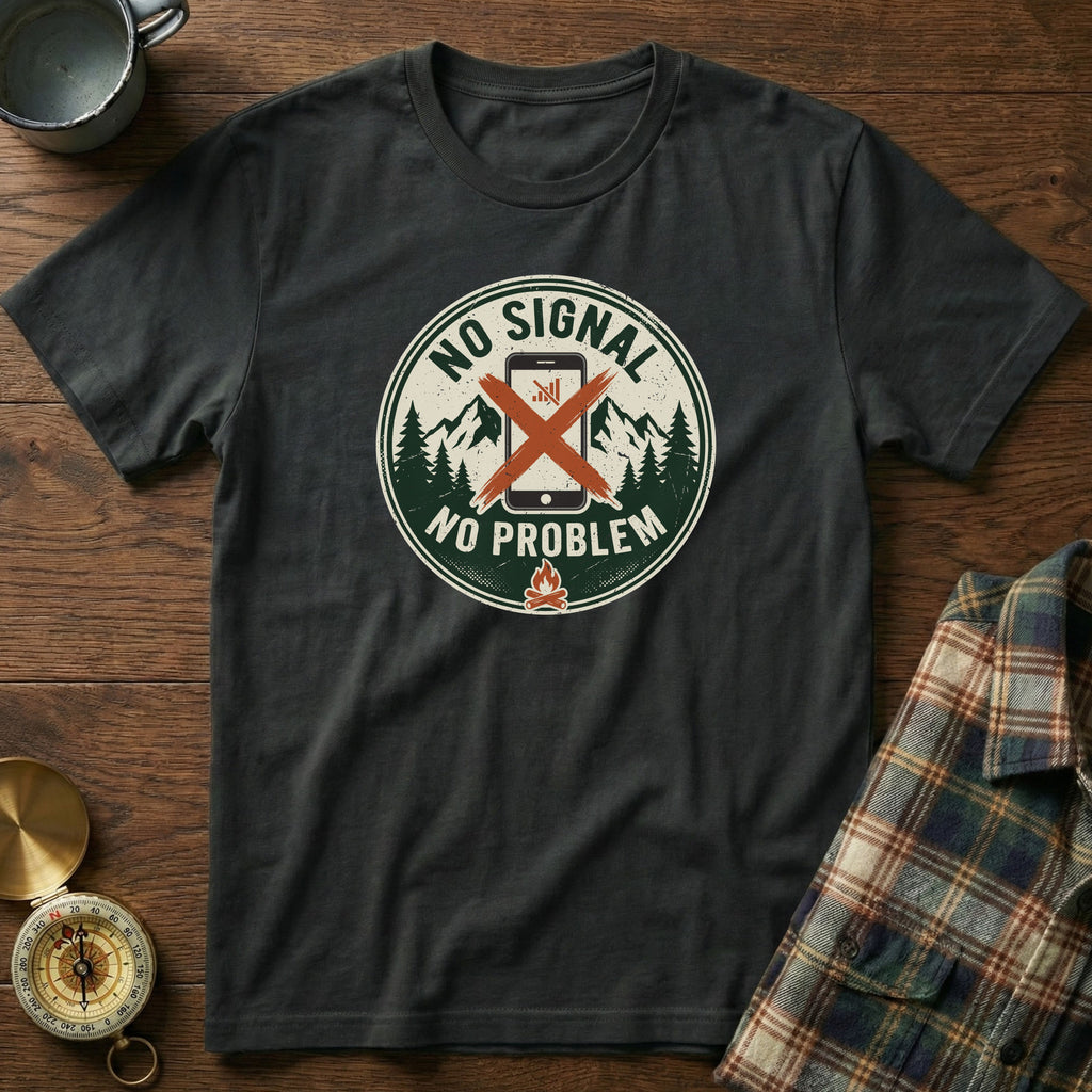 No Signal No Problem T-Shirt in Black