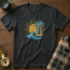 Vintage Island Sun Surf T-Shirt in Black