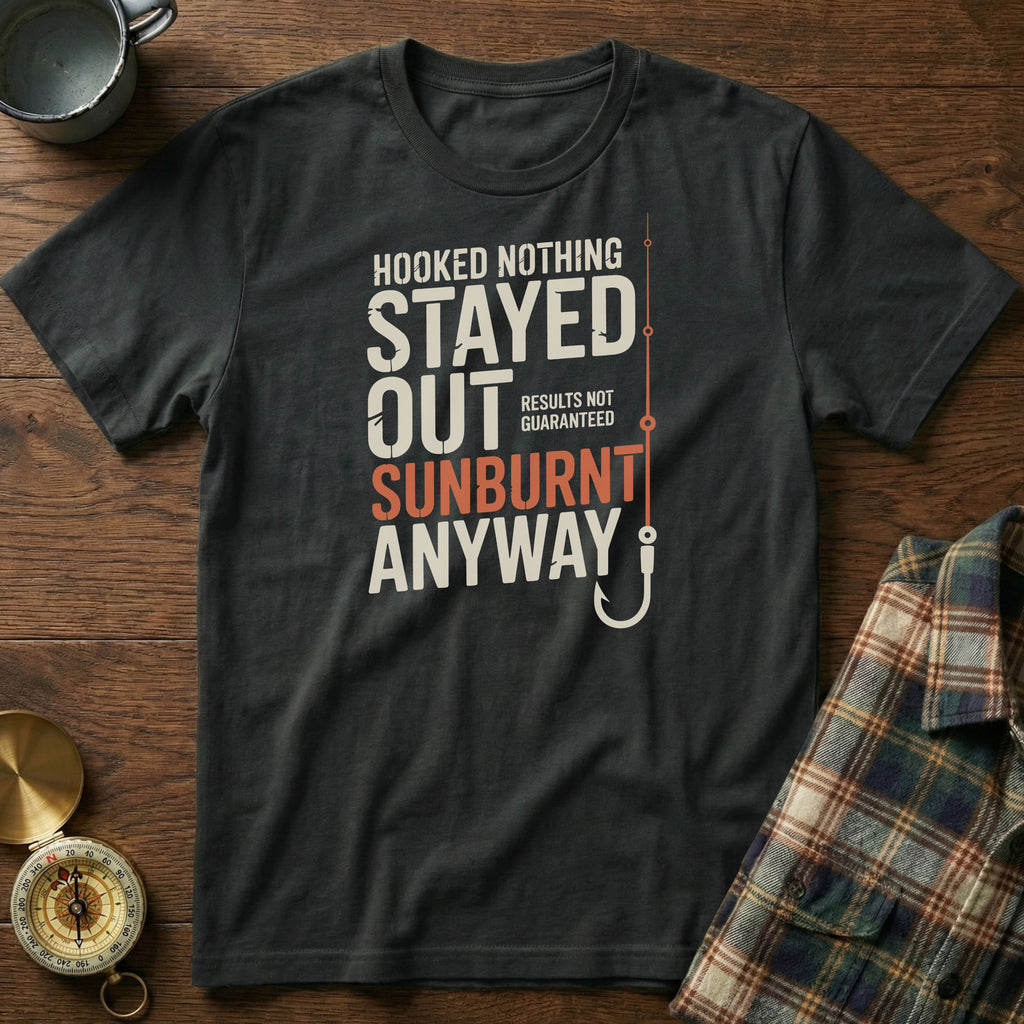 Coastal Fishing Snark Sunburnt Anyway T-shirt in Black