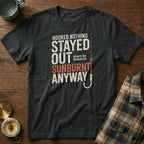 Coastal Fishing Snark Sunburnt Anyway T-shirt in Black