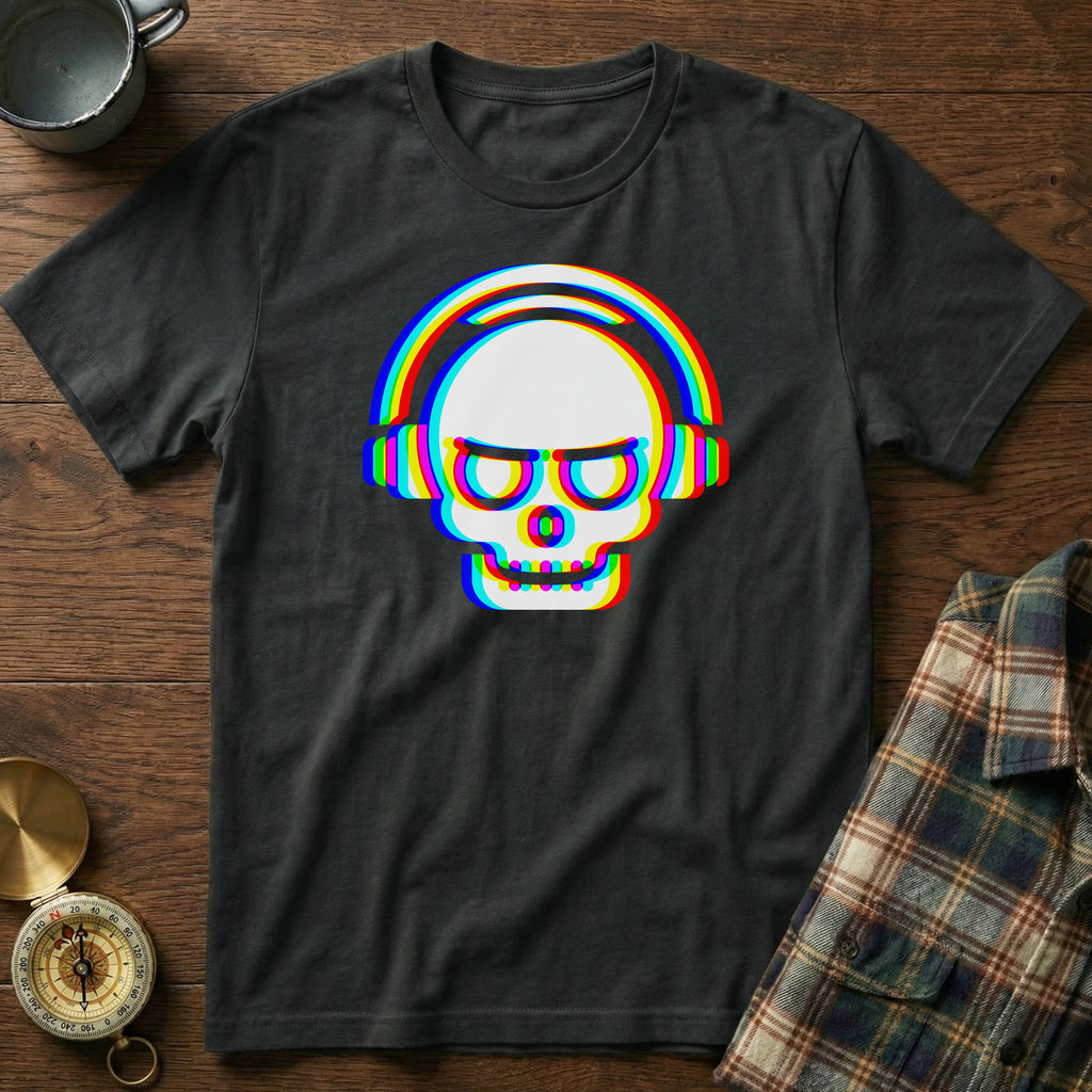 Rave DJ Skull T-Shirt in Black