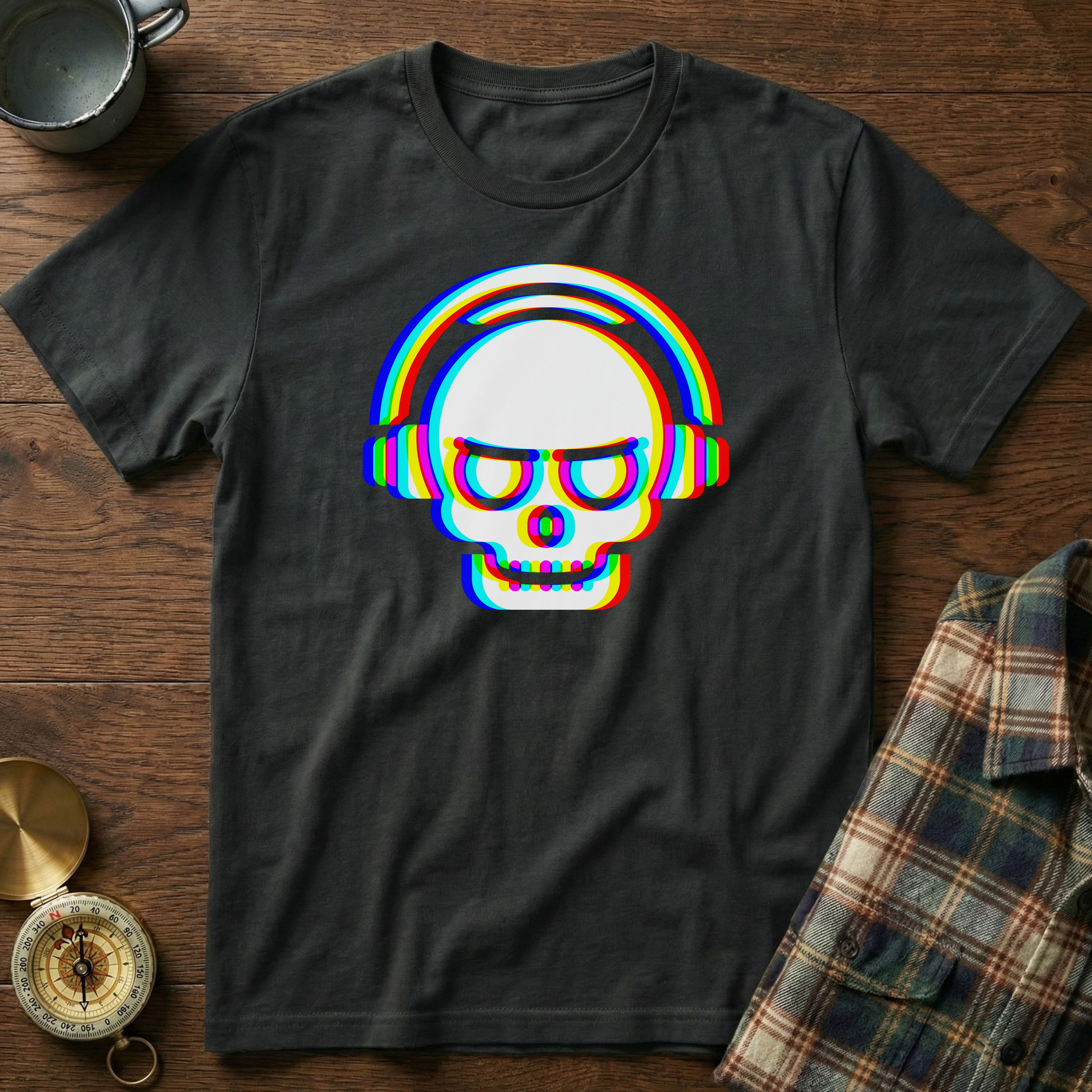 Rave DJ Skull T-Shirt in Black