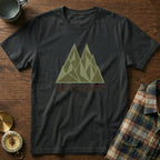 Get Lost Retro Geometric Mountain T-Shirt in Black
