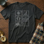 Coastal Wanderer Stamp Collection T-shirt in Black