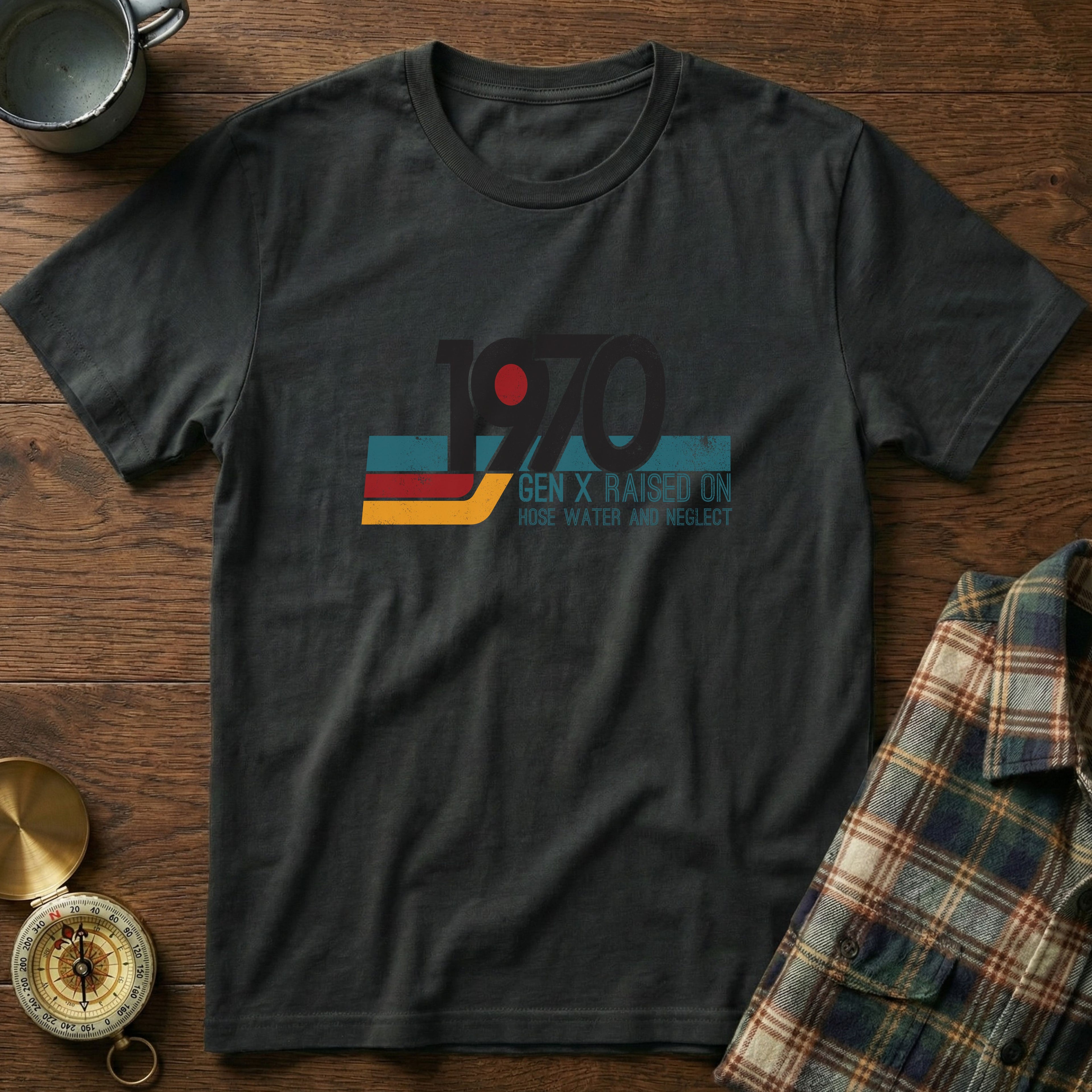 1970 Gen X Raised on Hose Water T-Shirt in Black