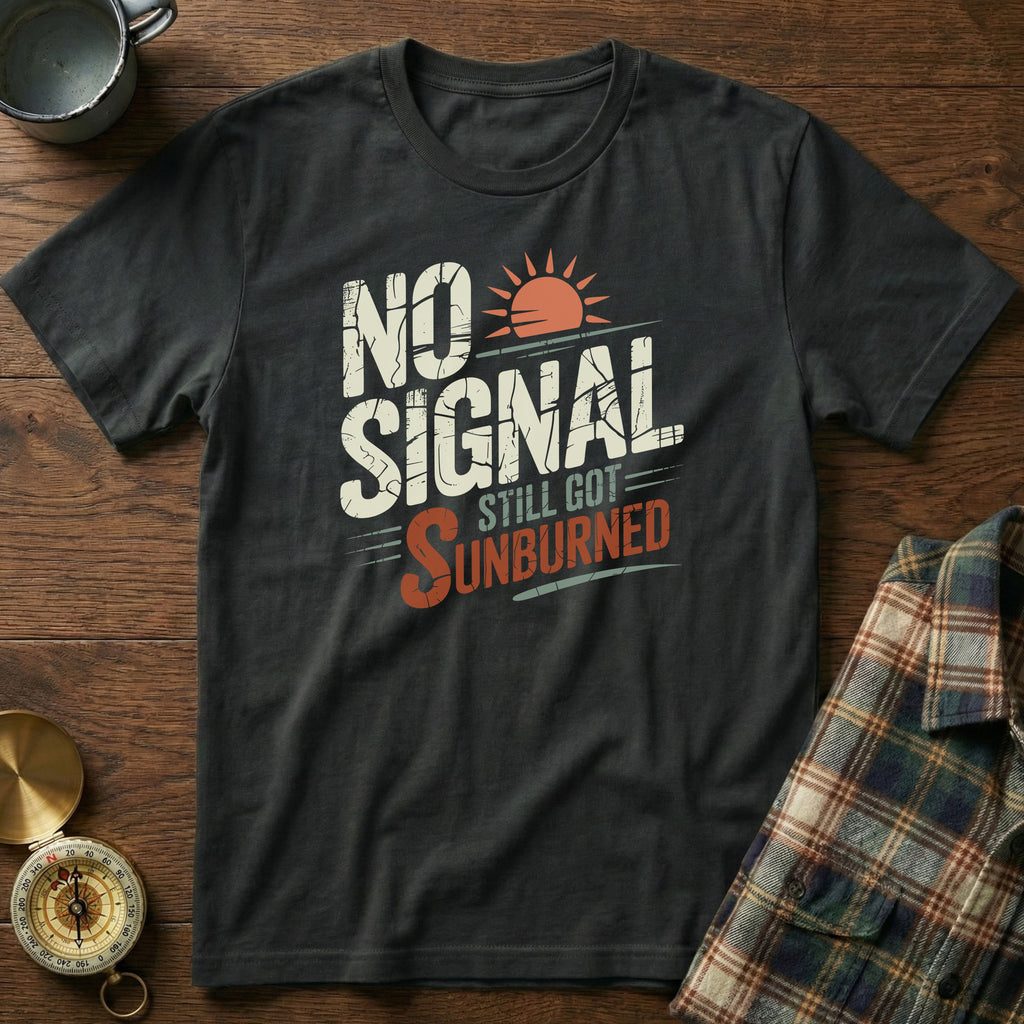 No Signal Still Got Sunburned Coastal Local T-Shirt in Black