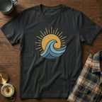 Sun Surf and Waves Graphic T-Shirt in Black