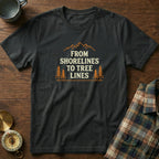 From Shorelines To Tree Lines T-Shirt in Black