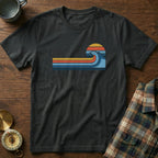 California Retro Wave Surf & Sun Graphic T-Shirt in Black