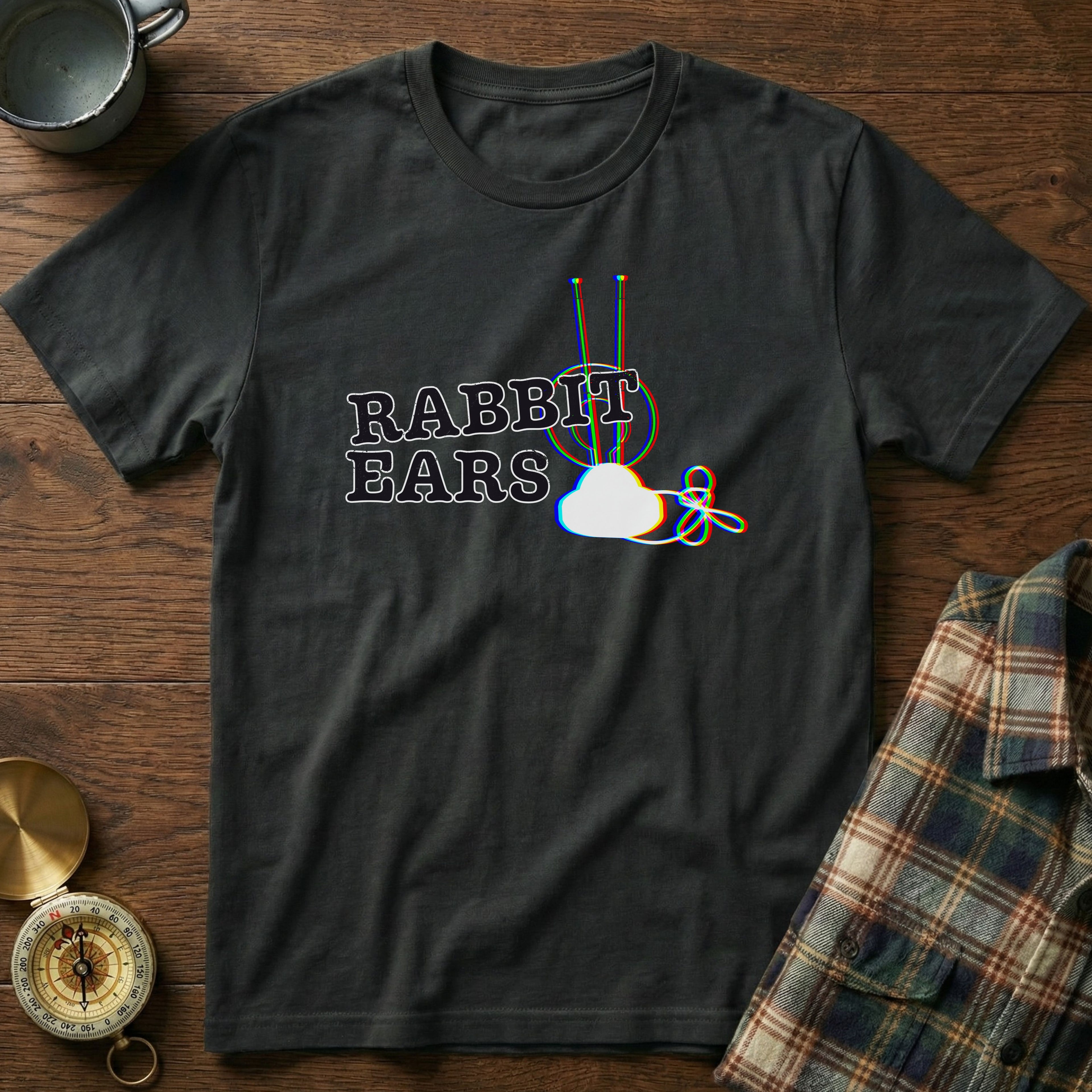 RABBIT EARS Glitch EDM T-Shirt in Black