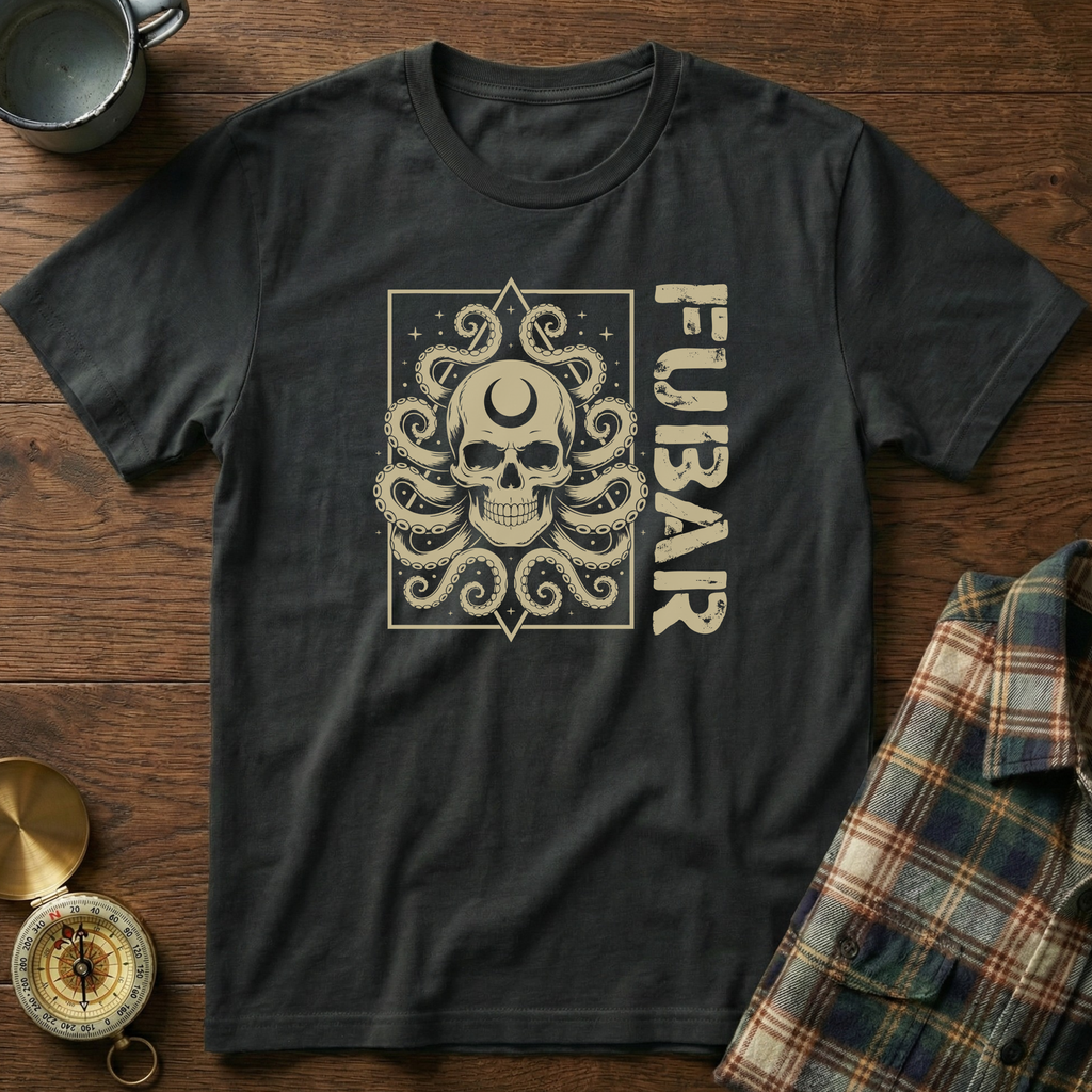 FUBAR Octopus Skull T-Shirt in Black