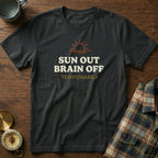 Coastal Escape Sun Out Brain Off T-Shirt in Black