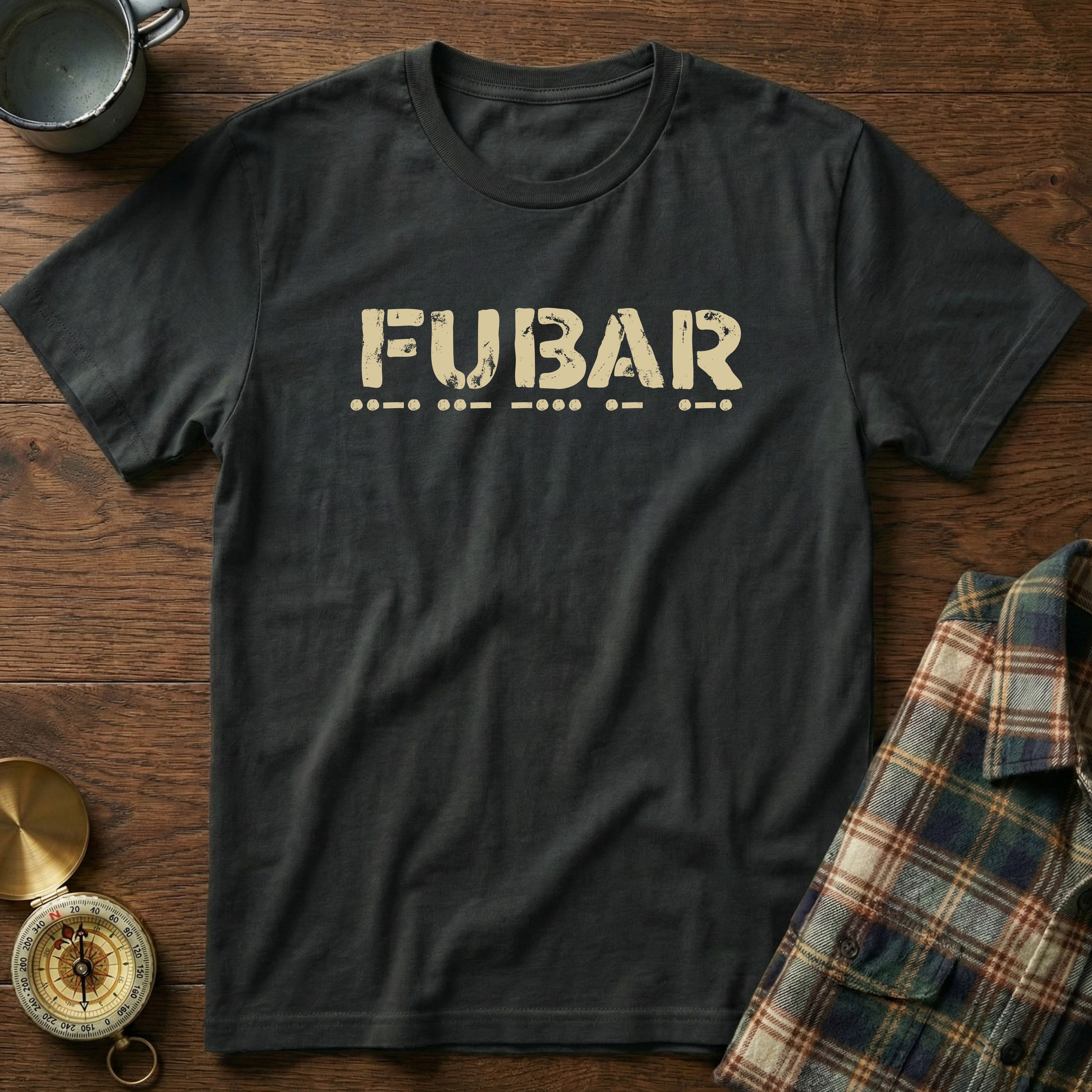 FUBAR Morse Code T-Shirt in Black