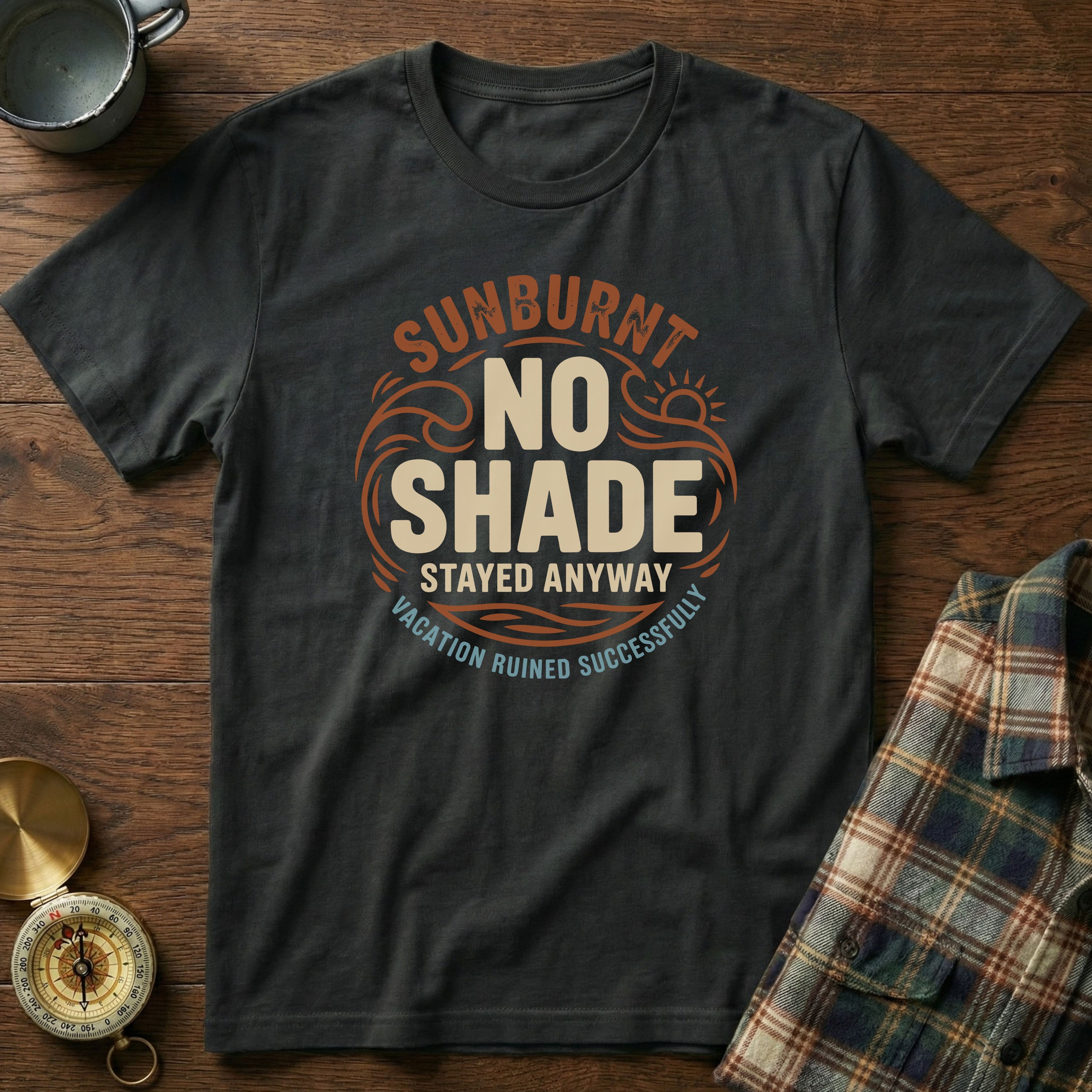 Sun Lover No Shade Stayed Anyway T-shirt in Black
