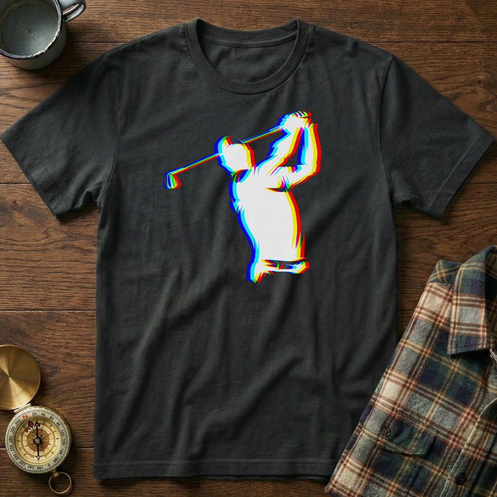 EDM Glitch Golf T-Shirt in Black