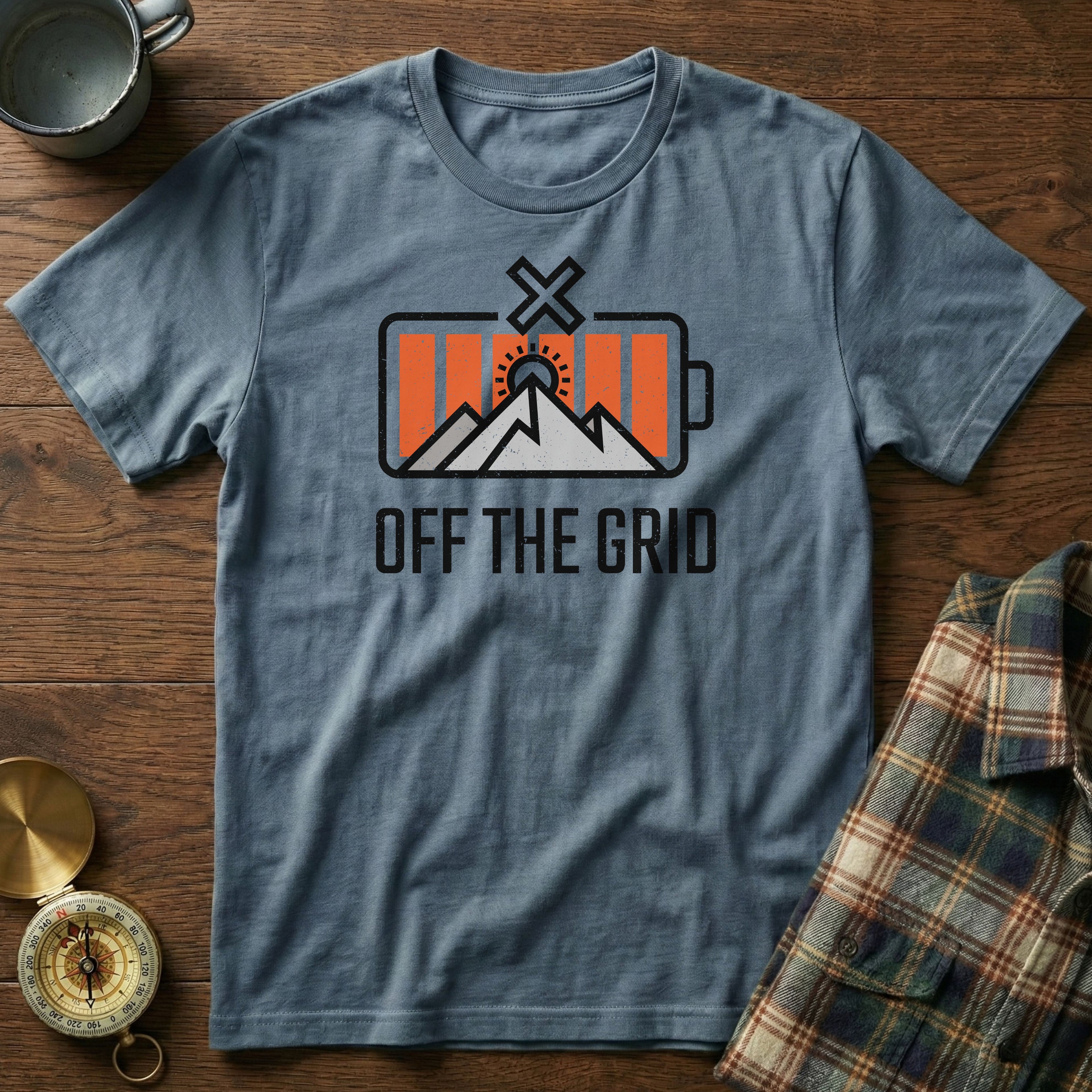 Off The Grid Retro Battery T-Shirt