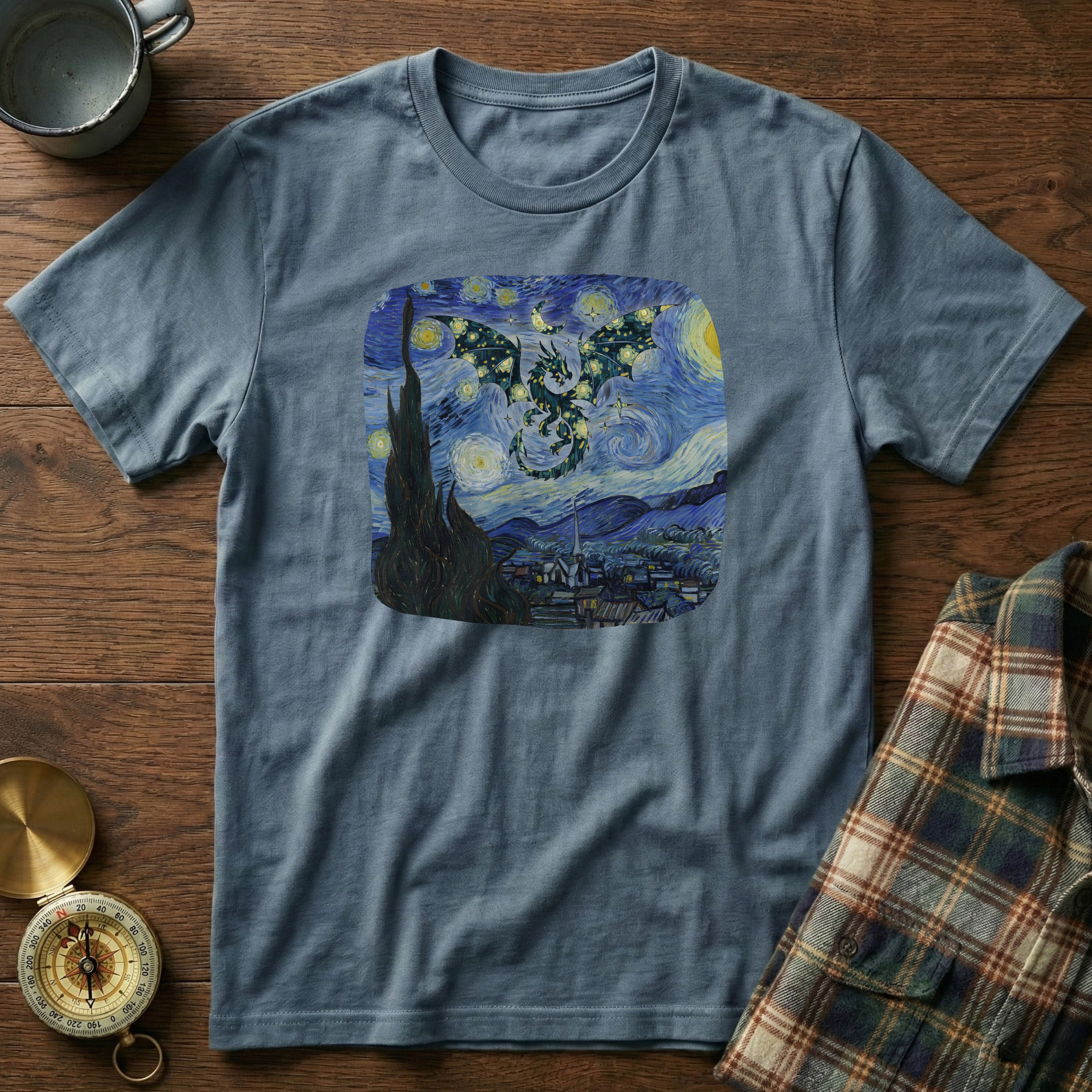 Dragon in Starry Night Van Gogh T-Shirt
