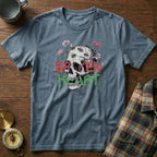 Broken Heart Skull Floral Goth T-Shirt