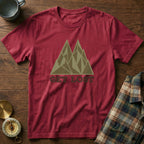Get Lost Retro Geometric Mountain T-Shirt in Crimson