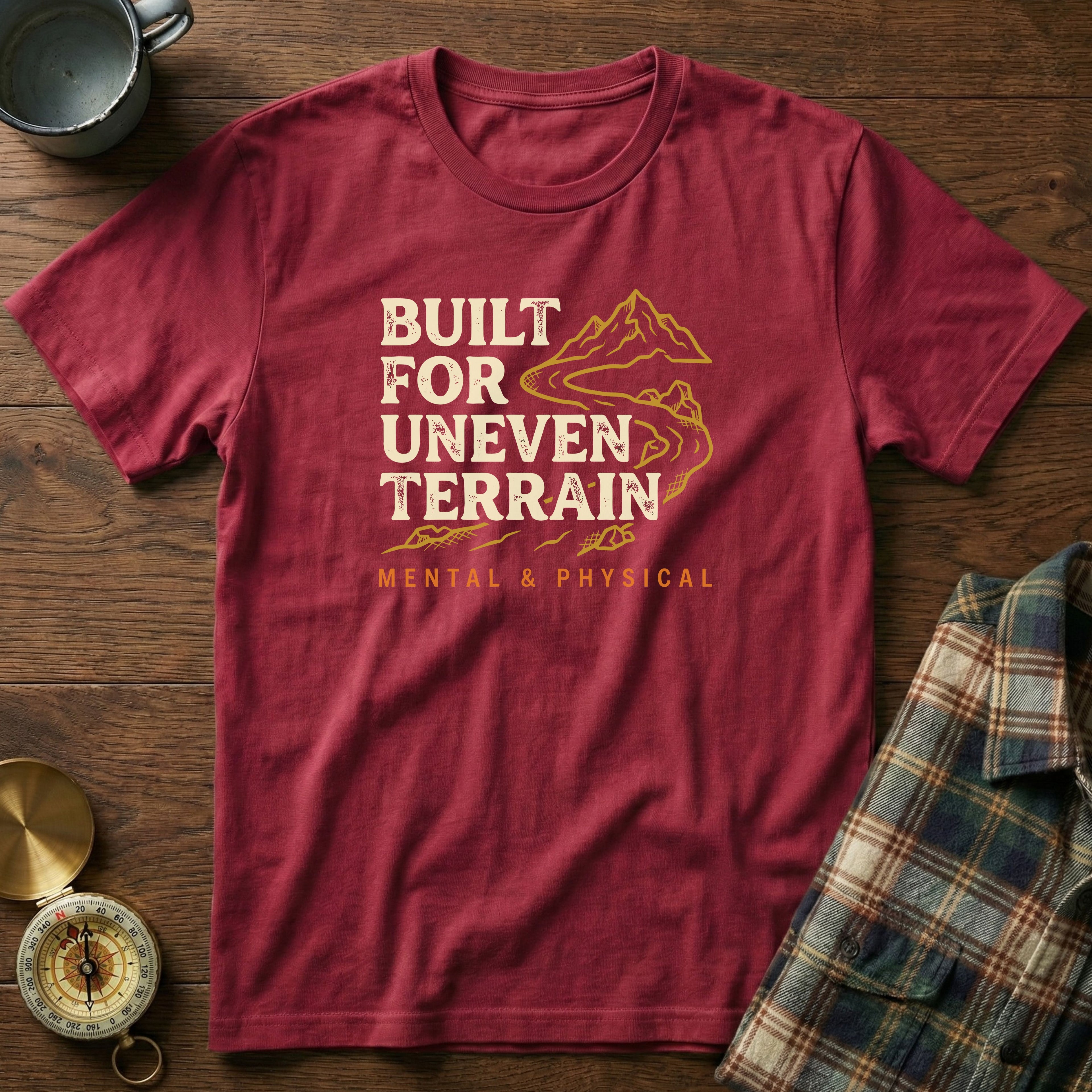 Built for Uneven Terrain T-Shirt in Crimson