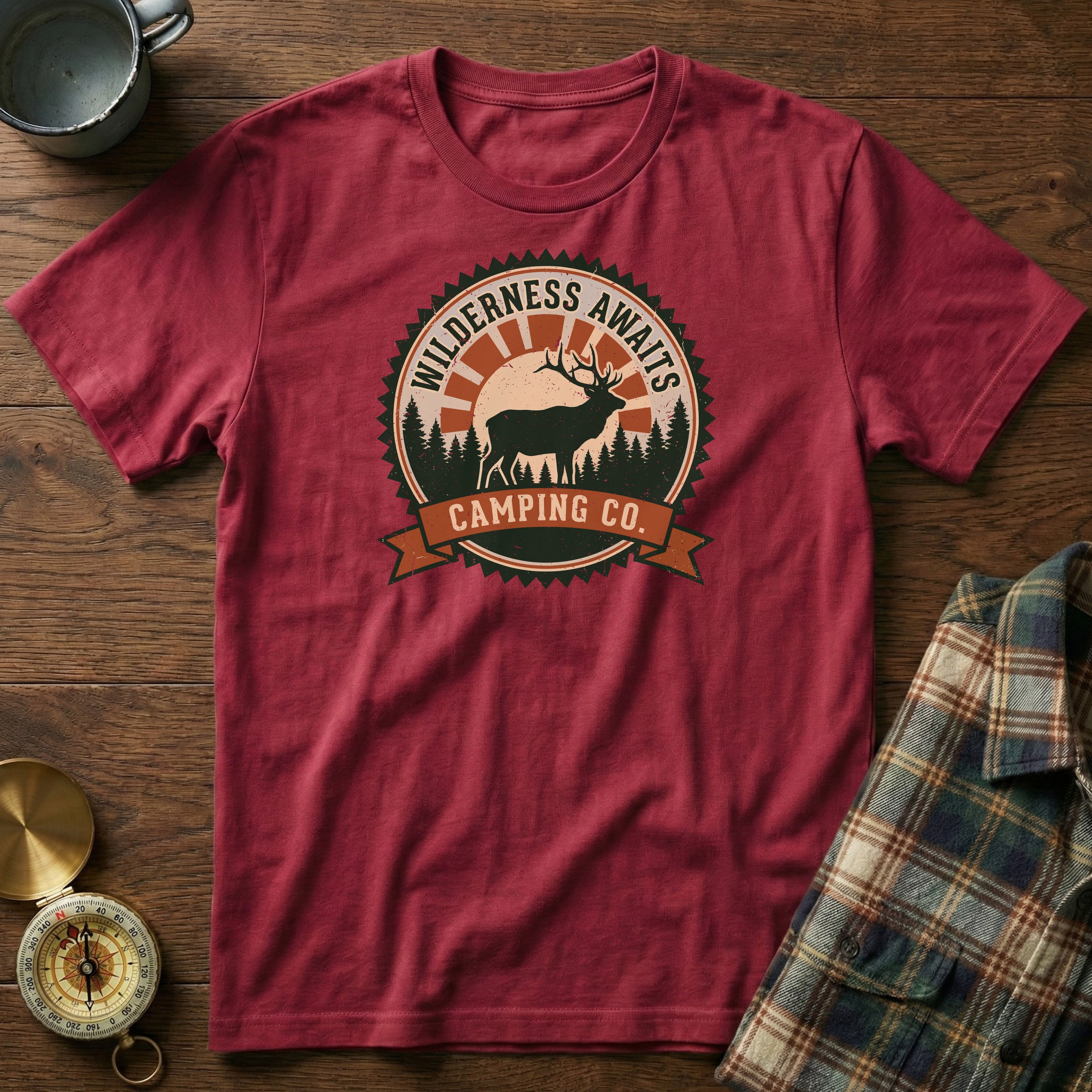 Wilderness Awaits T-Shirt in Crimson