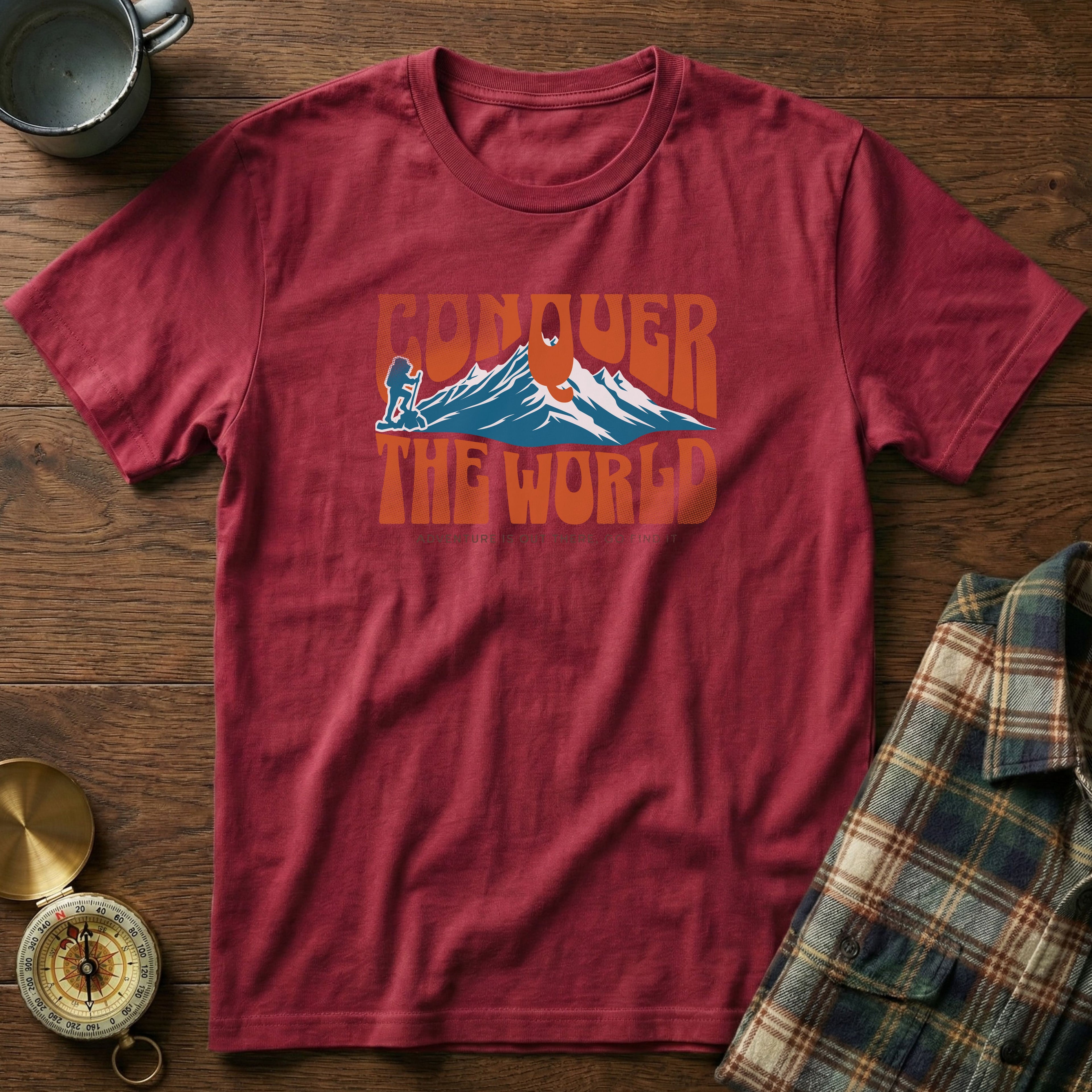 CONQUER THE WORLD T-Shirt in Crimson