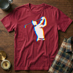 EDM Glitch Golf T-Shirt in Crimson