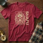 SNAFU Octopus Skull T-Shirt in Crimson